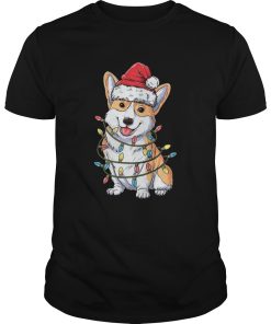 Corgi Santa Hat Christmas Light shirt