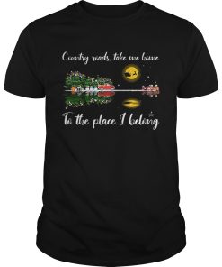 Country roads take me home Guitar lake Christmas shirt