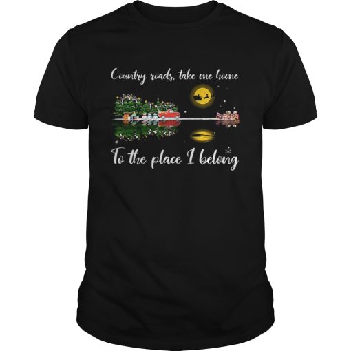 Country roads take me home Guitar lake Christmas shirt