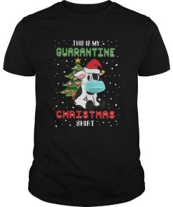 Cow Santa Face Mask This Is My Quarantine Christmas shirt