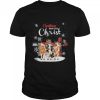 Cow hat santa merry christmas begins with christ shirt