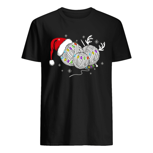 Crochet Spirits Christmas With Deer And Santa Hat T-shirt