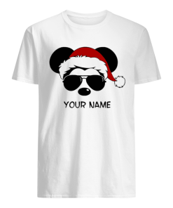 Custom Name Cool Mickey Santa Claus Christmas T-Shirt
