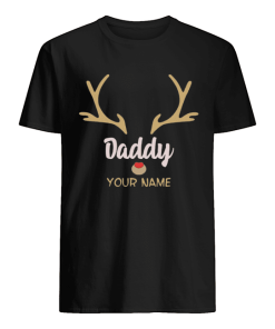 Custom Name Daddy Rudolph Reindeer Family Christmas T-Shirt