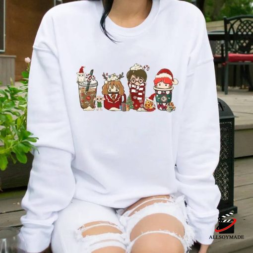 Cute Harry Potter Christmas Sweatshirt, Wizard Coffee Sweatshirt