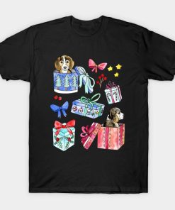 Cute beagle puppies in christmas gift boxes T-shirt