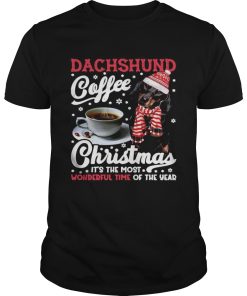 Dachshund Coffee Christmas Its The Most Wonderful Time Of The Year shirt