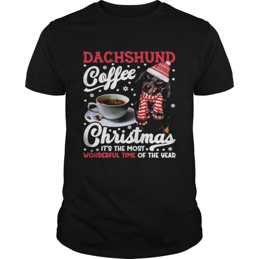 Dachshund Coffee Christmas Its The Most Wonderful Time Of The Year shirt