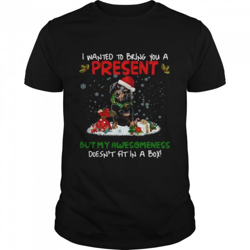 Dachshund I Wanted Bring You A Present But My Awesomeness Doesn’t Fit In A Box Christmas shirt