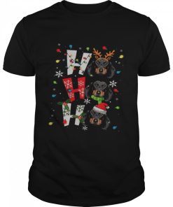 Dachshund Santa Elf Reindeer Ho Ho Ho Merry Christmas shirt