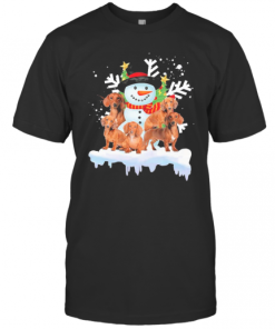 Dachshund Snowman Merry Christmas T-Shirt