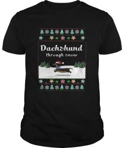 Dachshund Through Snow Ugly Christmas shirt