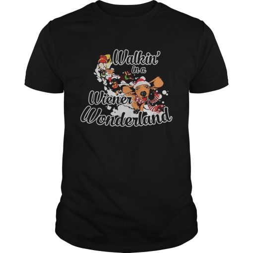 Dachshund Walkin’ In A Wiener Wonderland Christmas Shirt