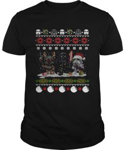 Darth Vader R2D2 Boba Fett chibi ugly christmas shirt