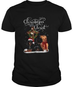 Dashshund Christmas begins with Christ shirt