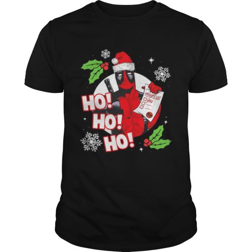 Deadpool Ho Ho Ho Naughty List Merry Christmas