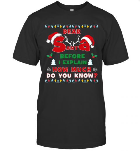 Dear Sant Abefore I Explain How Much Do You Know Christmas T-Shirt