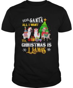 Dear Santa All I Want For Christmas Is Llamas Xmas shirt