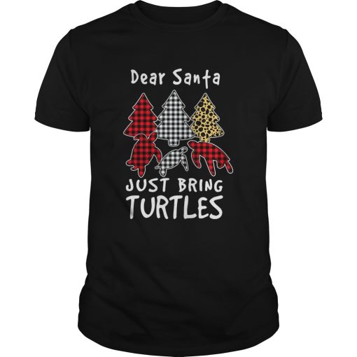 Dear Santa Just Bring Turtles Plaid Christmas Tree shirt