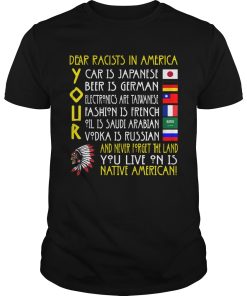Dear racists in america your car is Japanese beer is German shirt