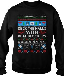 Deck The Halls With Beta Blockers Olol Christmas sweater