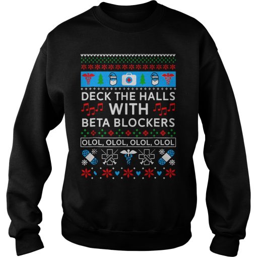 Deck The Halls With Beta Blockers Olol Christmas sweater