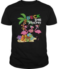 Deck The Palms Merry Flamingo Christmas shirt