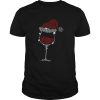 Diamond Wine Glasses Santa Hat Christmas shirt