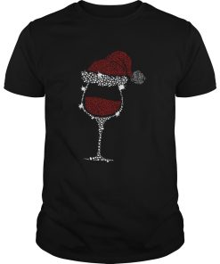 Diamond Wine Glasses Santa Hat Christmas shirt