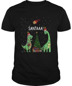 Dinosaur Santa Christmas Tree shirt