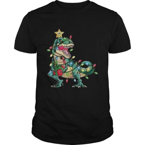 Dinosaur merry christmas tree shirt