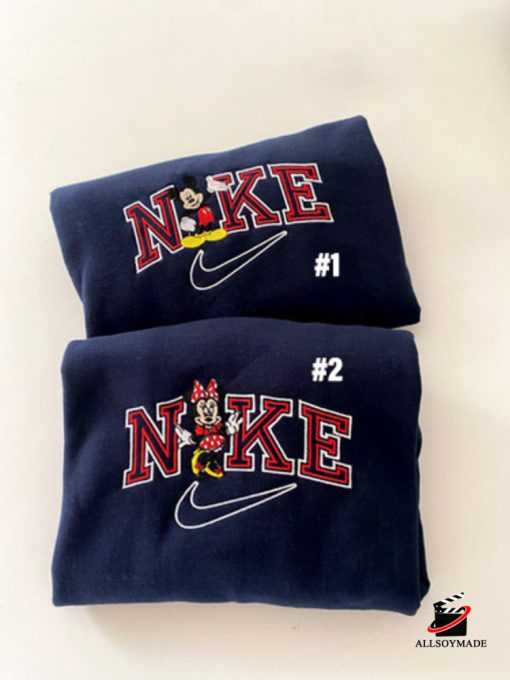 Disney Mickey Nike Couple Embroidered Sweatshirt