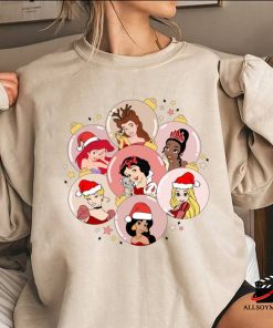 Disney Princess Christmas Sweatshirt, Disney Girl Trip Disney Princess Christmas Sweatshirt, Disney Girl Trip