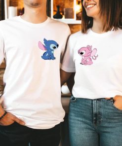 Disney Stitch Couple Shirts, Disney Stitch and Angel Tee