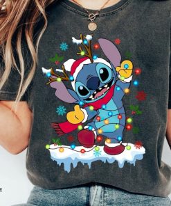 Disney Stitch Santa Christmas Light Sweatshirt Disney Stitch Santa Christmas Light Sweatshirt