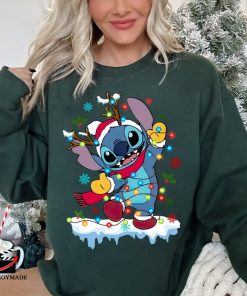 Disney Stitch Santa Christmas Light Sweatshirt