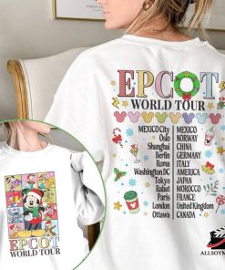 Disneyland Epcot World Tour Christmas Shirt, Mickey And Friends Christmas Sweatshirt