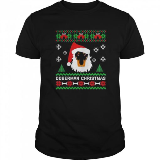 Doberman Dog Santa Christmas shirt