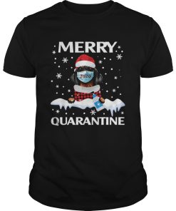 Dog Dachshund Face Mask Merry Christmas Quarantine shirt