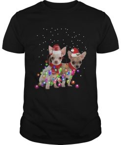 Dog Graphic Chihuahua Xmas Lights shirt