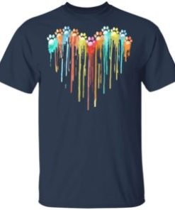 Dog paw heart rainbow shirt, hoodie