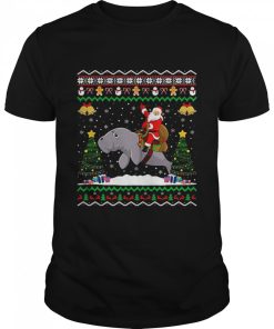 Dolphin Ugly Xmas Gift Santa Riding Dolphin Christmas shirt