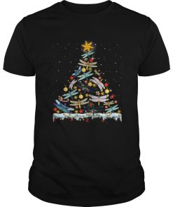 Dragonfly Bird Xmas Tree Lights Swarm Nymph Ugly Christmas shirt
