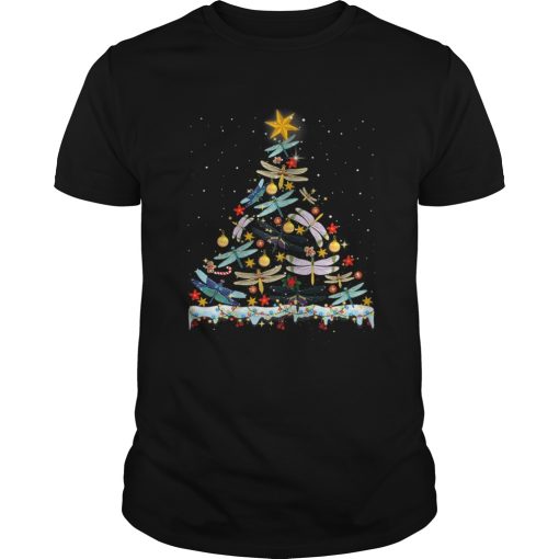 Dragonfly Bird Xmas Tree Lights Swarm Nymph Ugly Christmas shirt