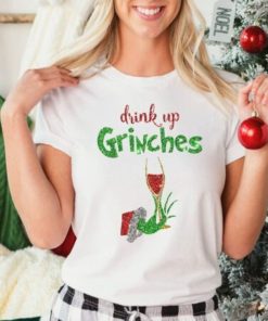 Drink Up Grinches Wine Flake Christmas Shirt, Grinch T-Shirt