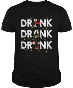 Drink drank drunk wine Christmas shirt