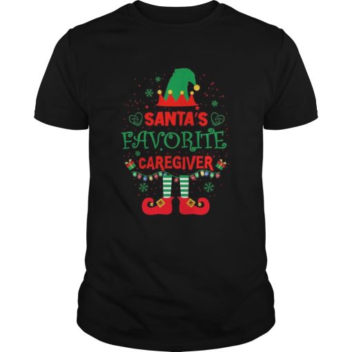 ELF Santas Favorite Caregiver Merry Christmas shirt