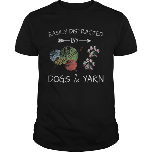 Easily Distracted By Dogs And Yarn Christmas shirt