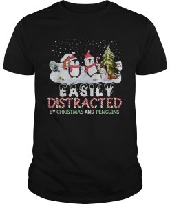 Easily distracted by Christmas and Penguins shirt