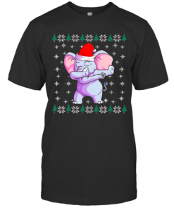 Elephant Christmas Boys Santa Hat Lover Gift T-Shirt